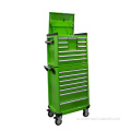 Зеленый передвижной ящик для инструментов и роликовый шкаф